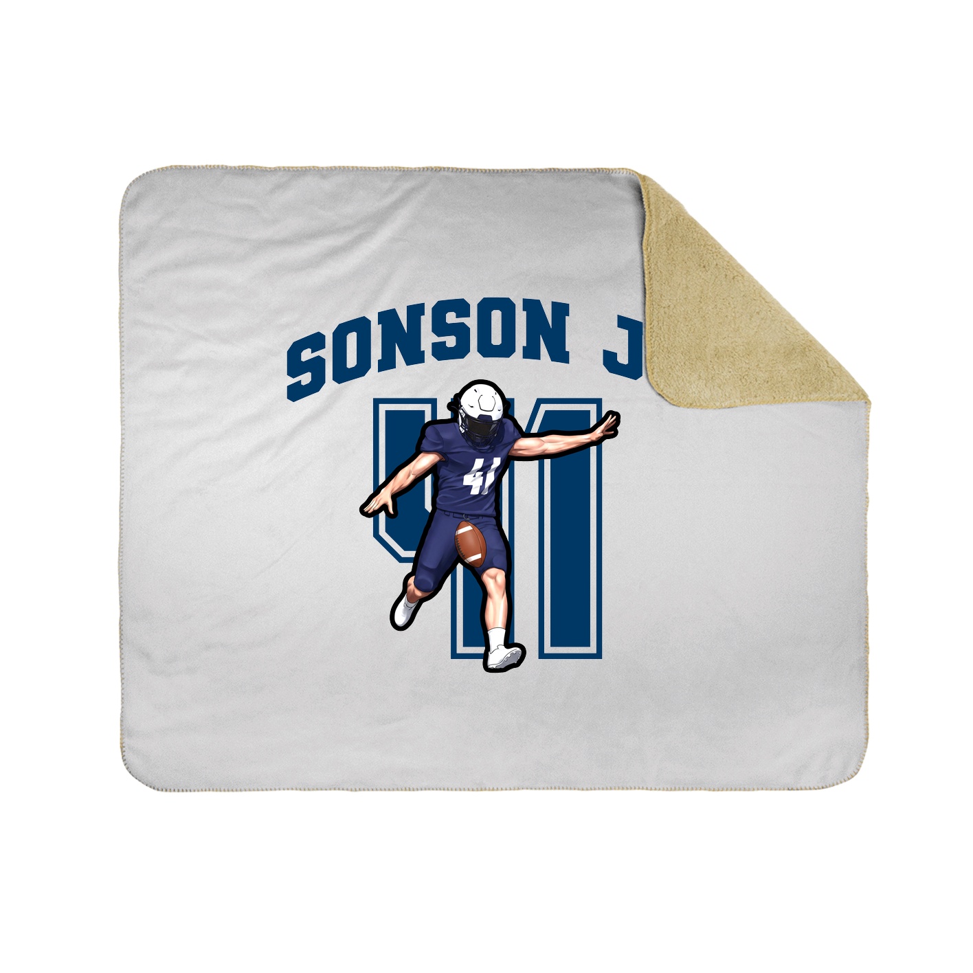 Throw Blanket — Number in White