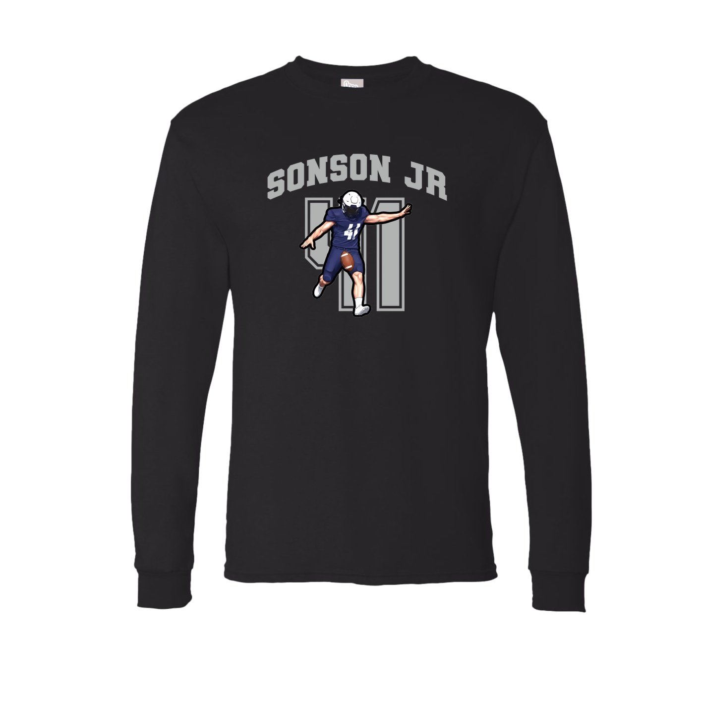 Long Sleeve Tee — Number in Black