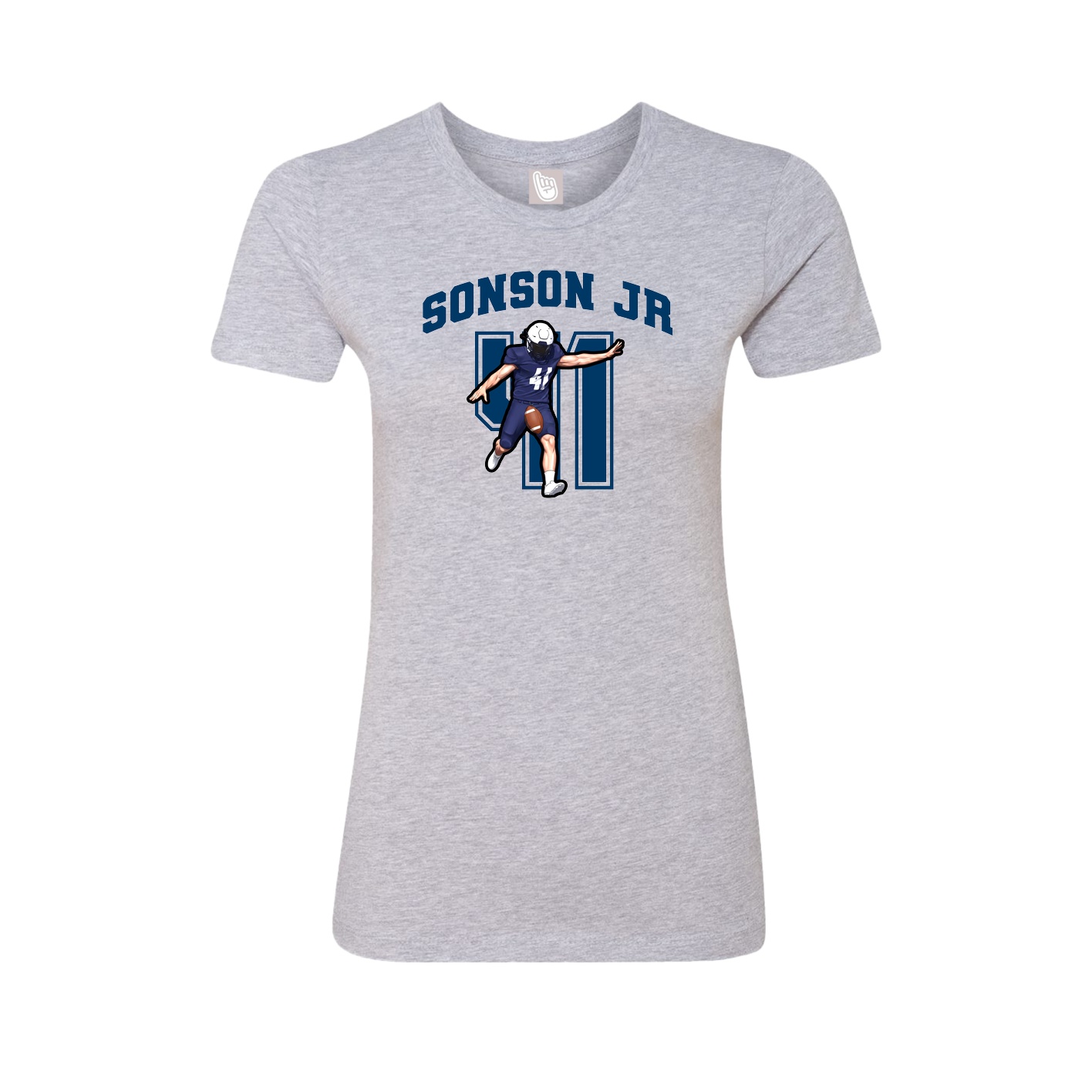 Fitted Women's Tee — Number in Grey