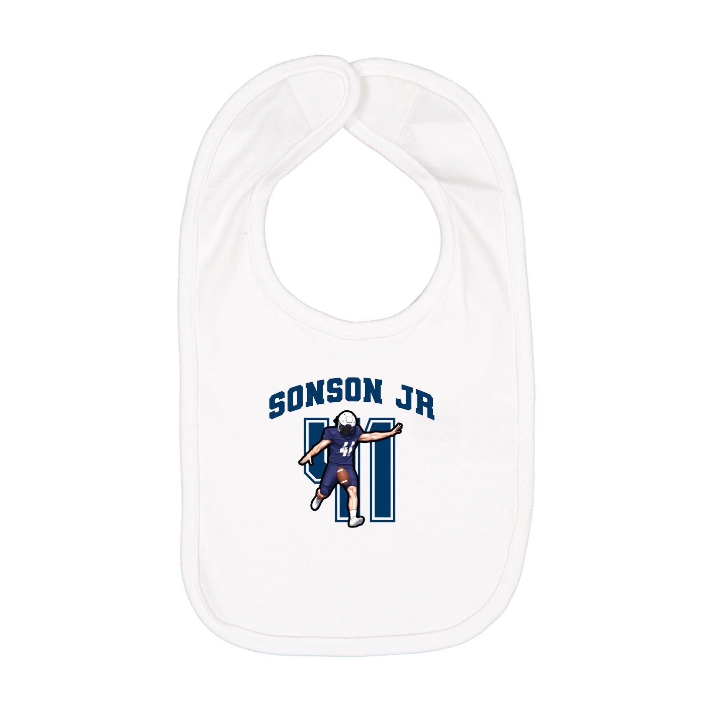 Infant Bib — Number in White