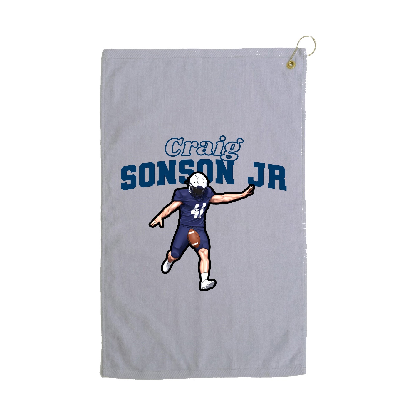 Golf Towel — Name Arch in Grey
