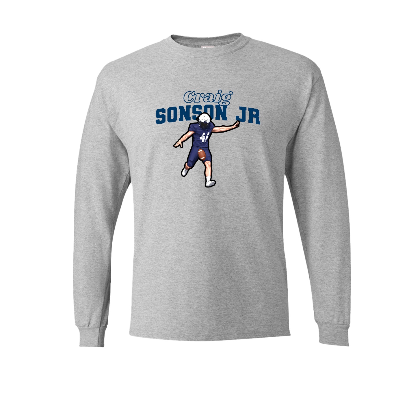 Long Sleeve Tee — Name Arch in Grey