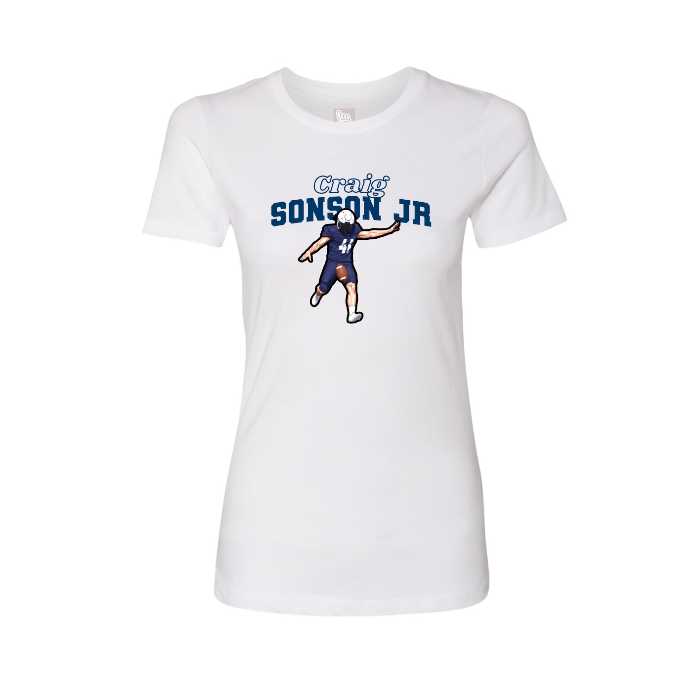 Fitted Women's Tee — Name Arch in White