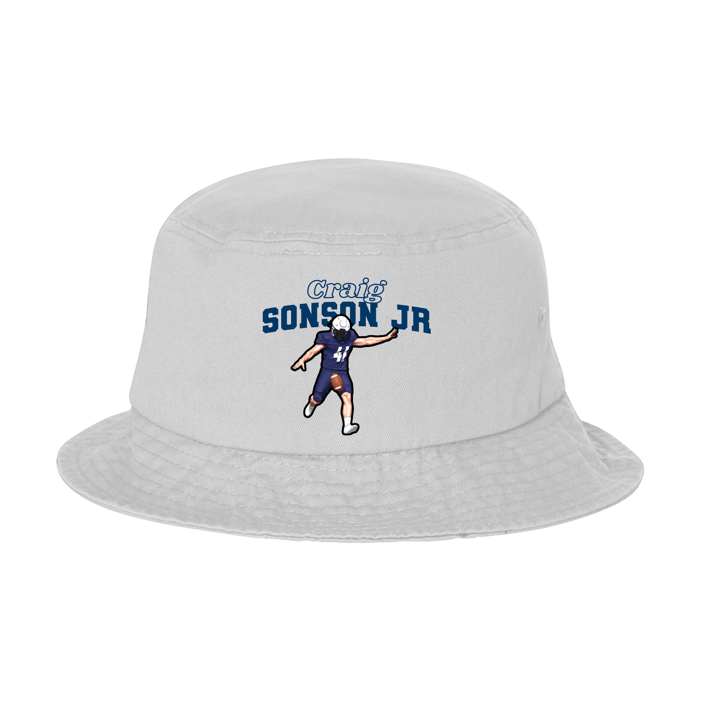 Bucket Cap — Name Arch in White