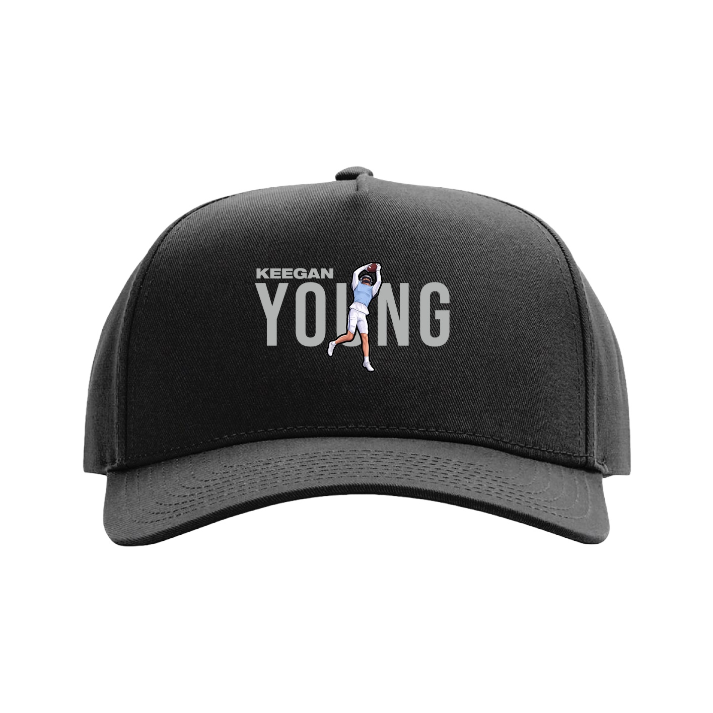 Full Fabric Five-Panel Champ Cap — Player Name in Black