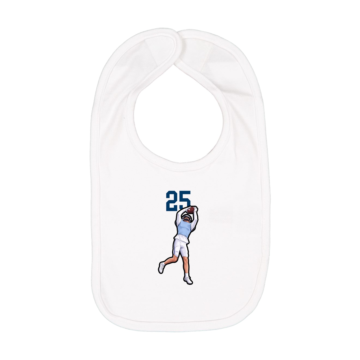 Infant Bib — Number Top in White