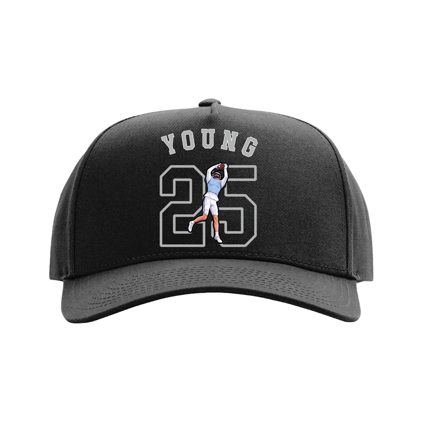 Full Fabric Five-Panel Champ Cap — Shirsey Arch in Black