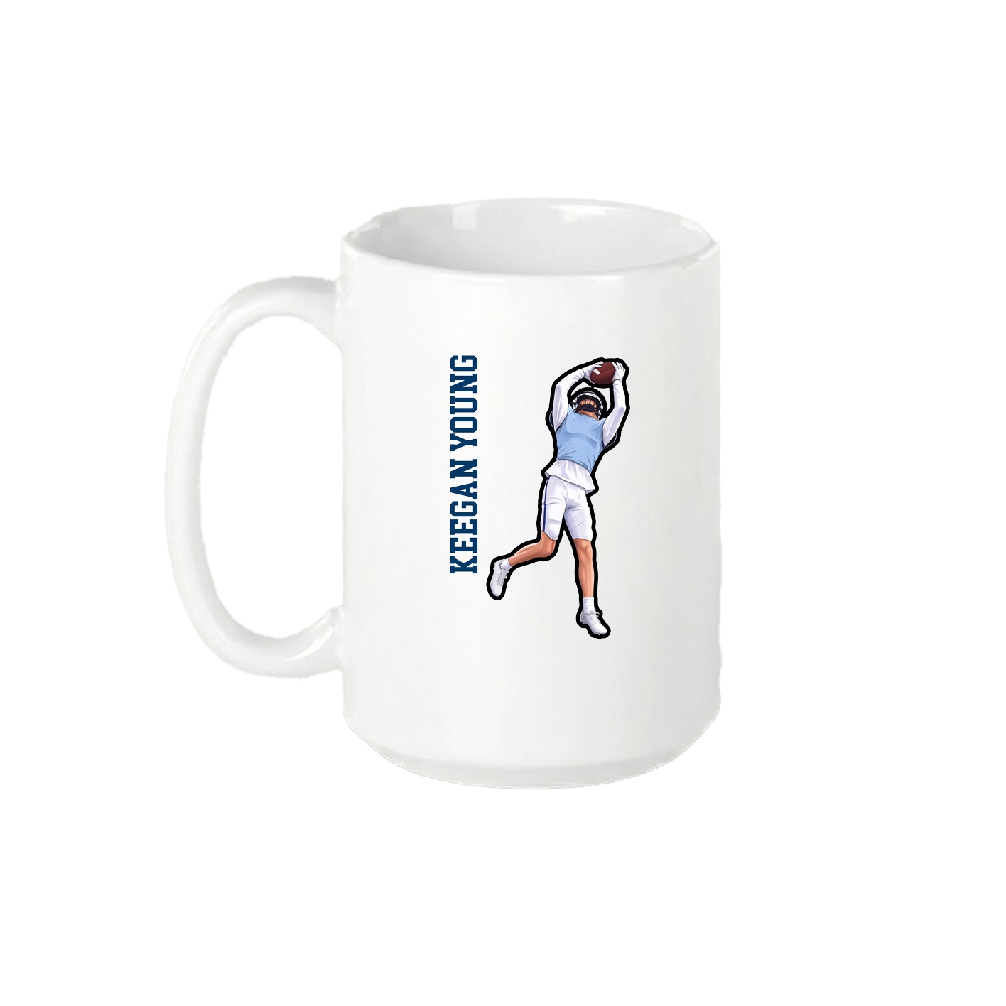 15oz Coffee Mug — Name Vertical in White