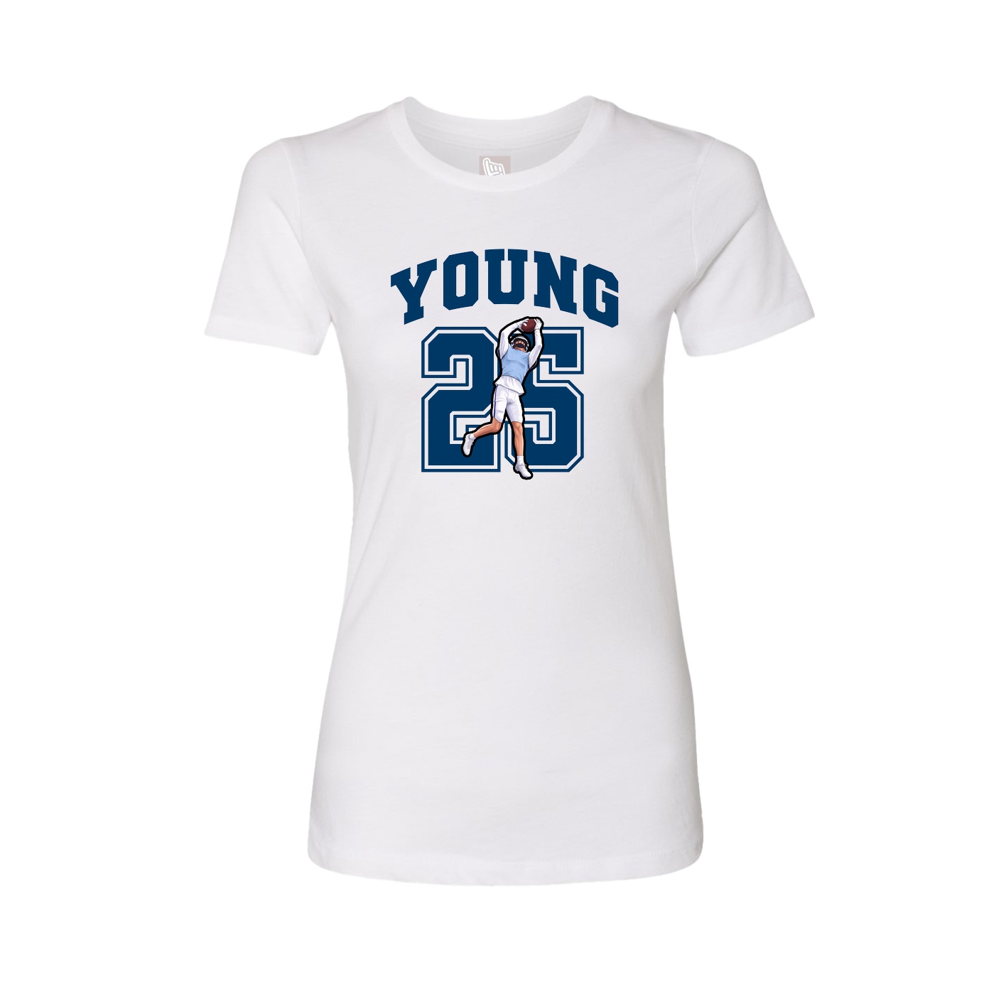 Fitted Women's Tee — Number in White