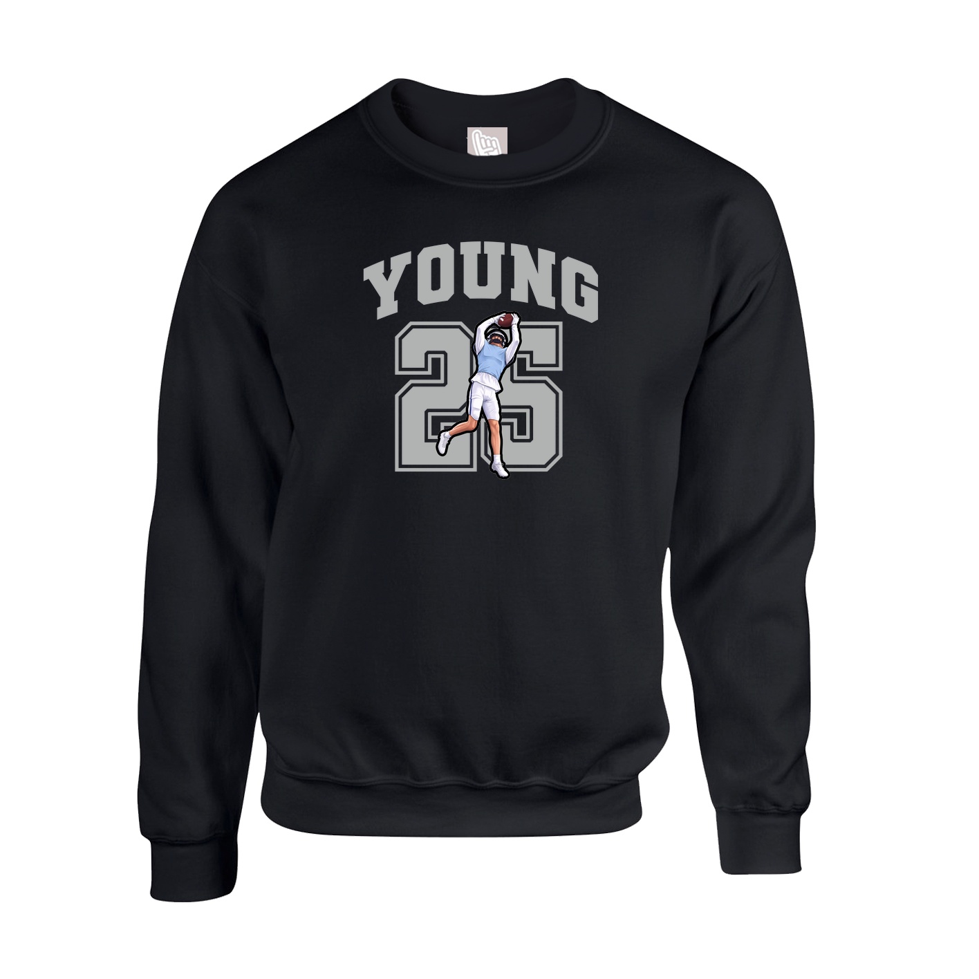 Fleece Crew — Number in Black