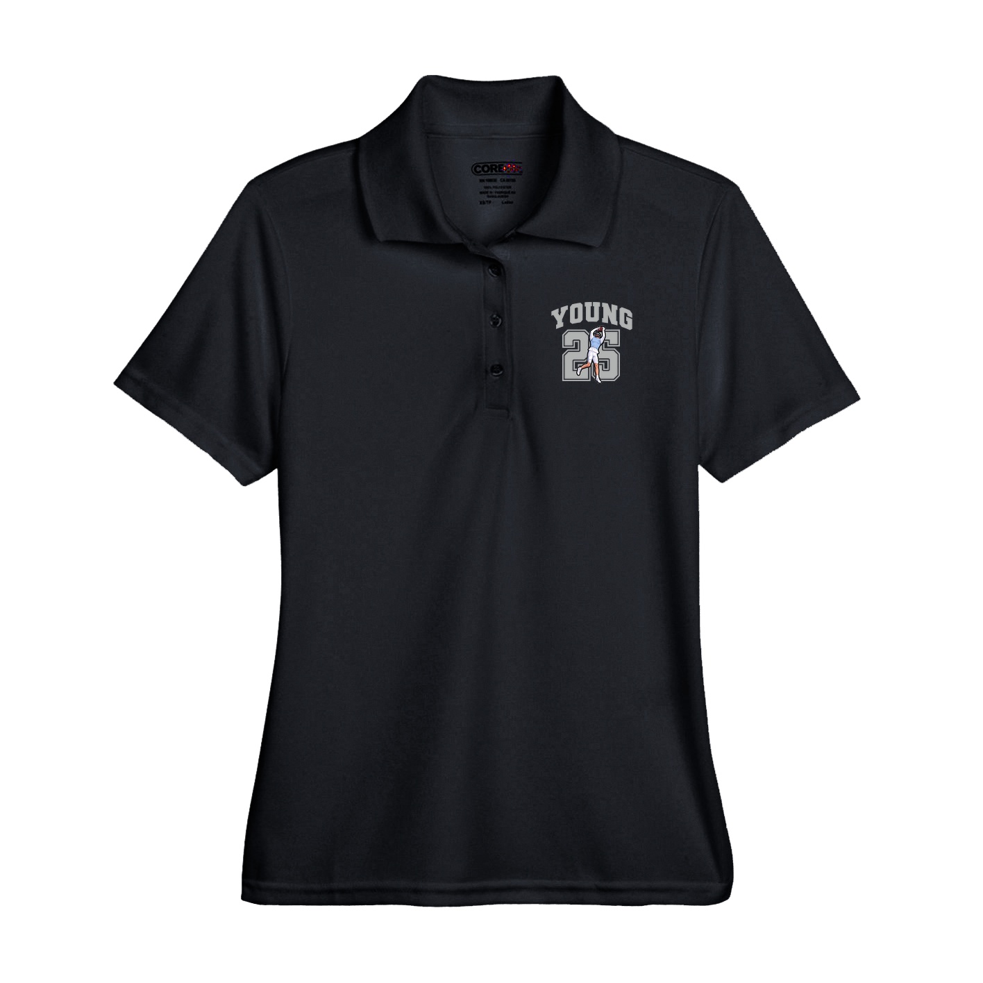 Performance Polo — Number in Black