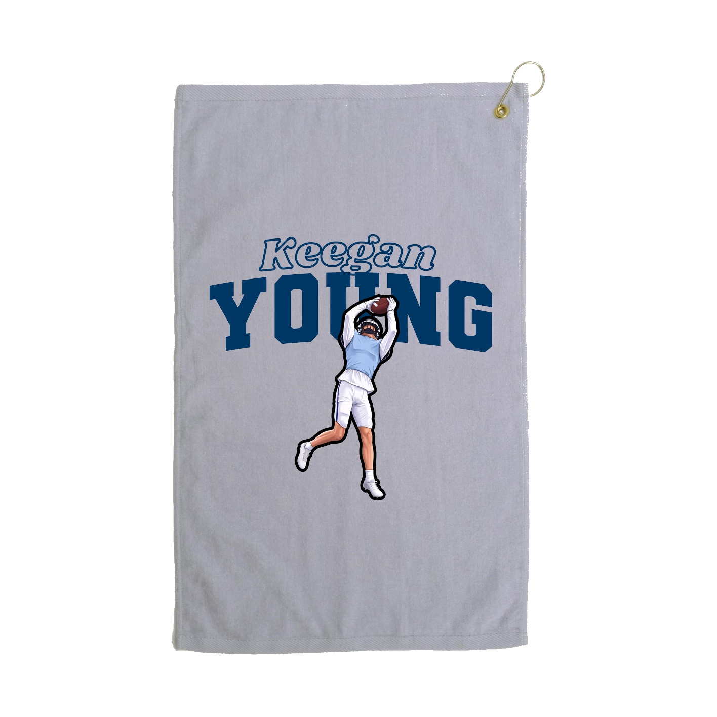 Golf Towel — Name Arch in Grey
