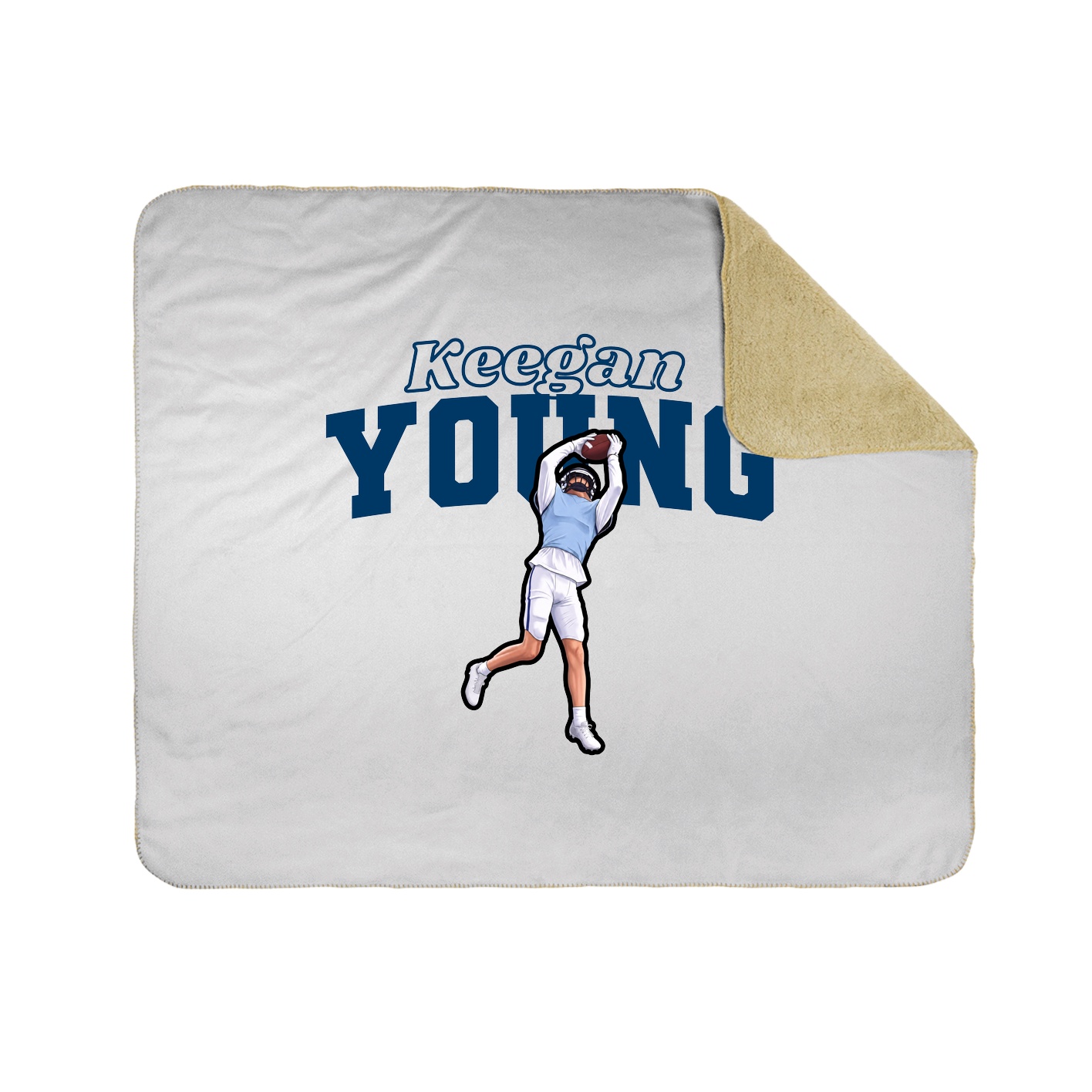 Throw Blanket — Name Arch in White