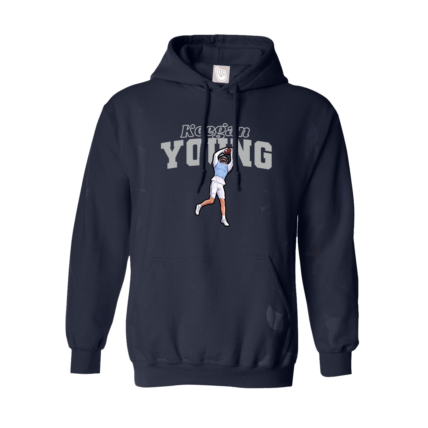 Youth Hoodie — Name Arch in Navy