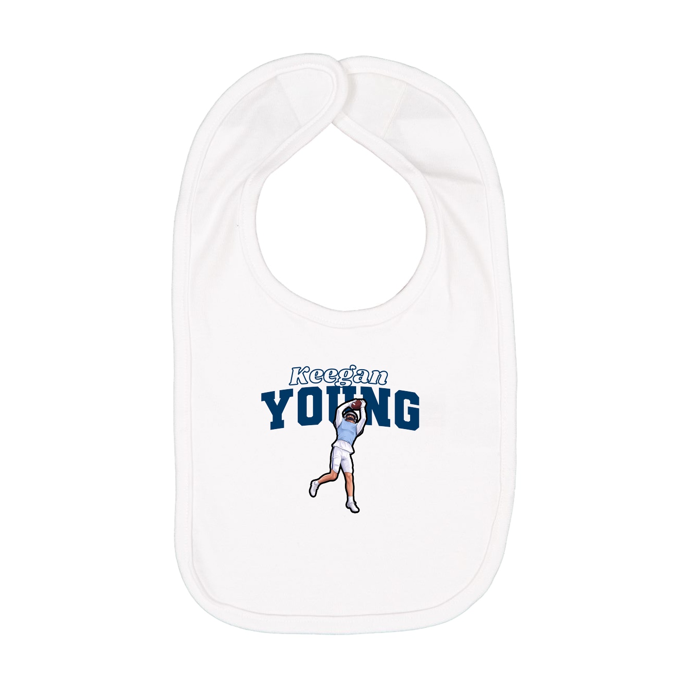 Infant Bib — Name Arch in White