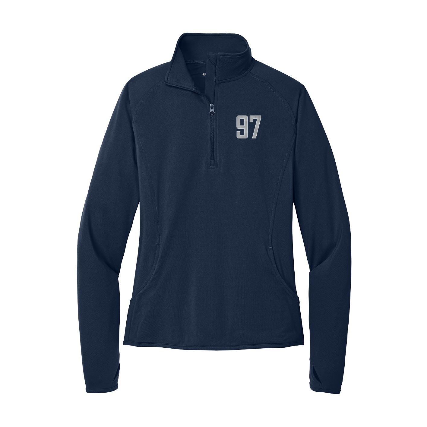 Women's Q-Zip Pullover — Front Shirsy in Navy