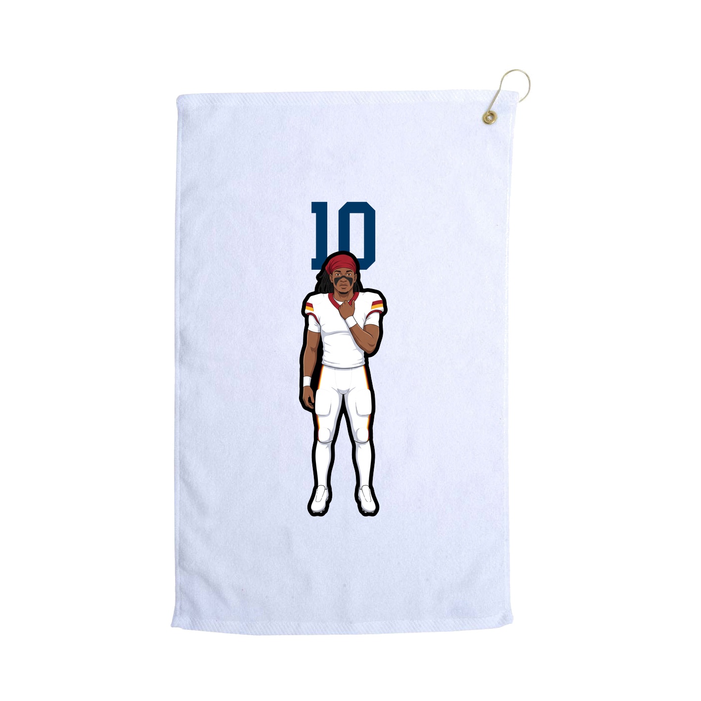 Golf Towel — Number Top in White