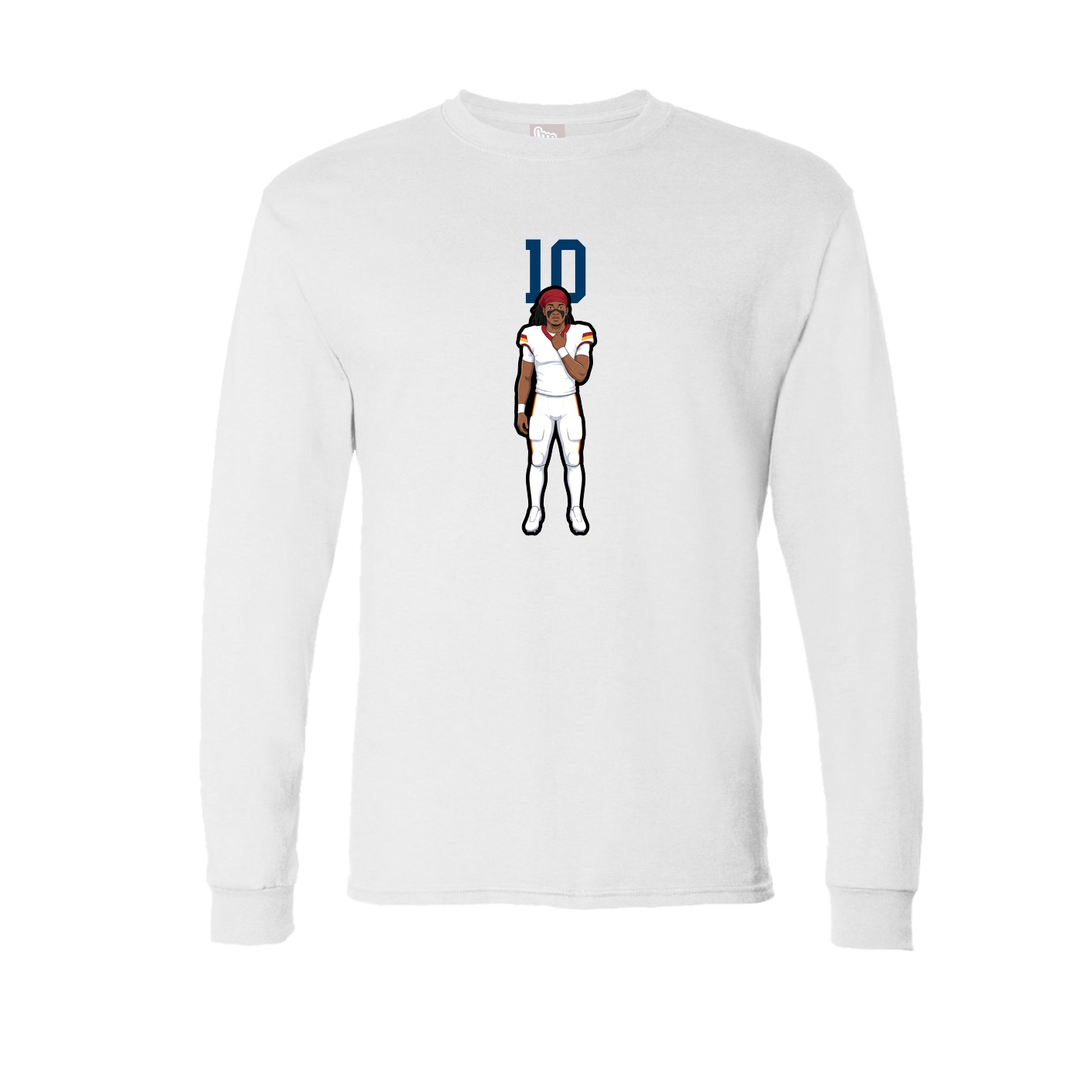Long Sleeve Tee — Number Top in White