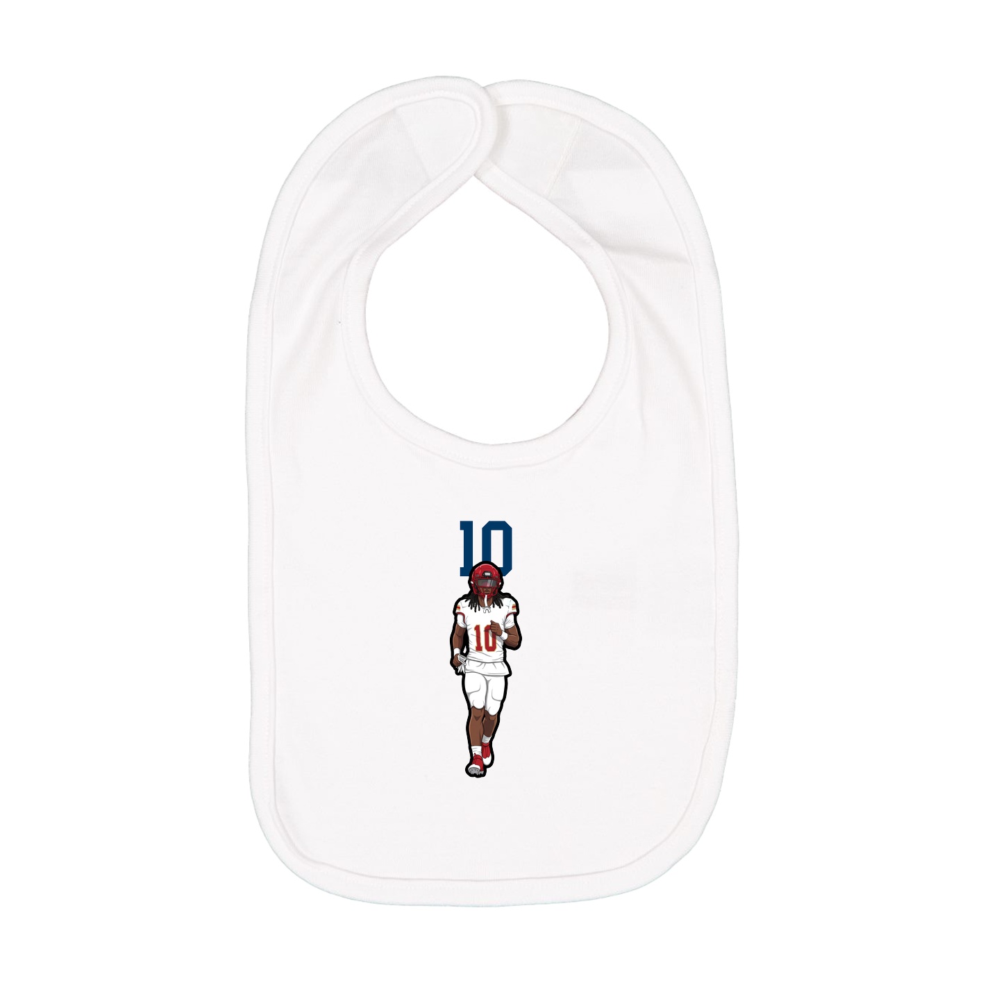 Infant Bib — Number Top in White