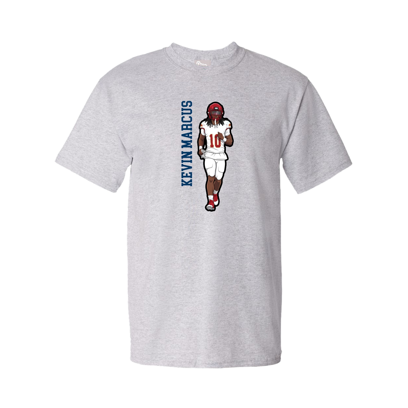 Youth Tee — Name Vertical in Grey