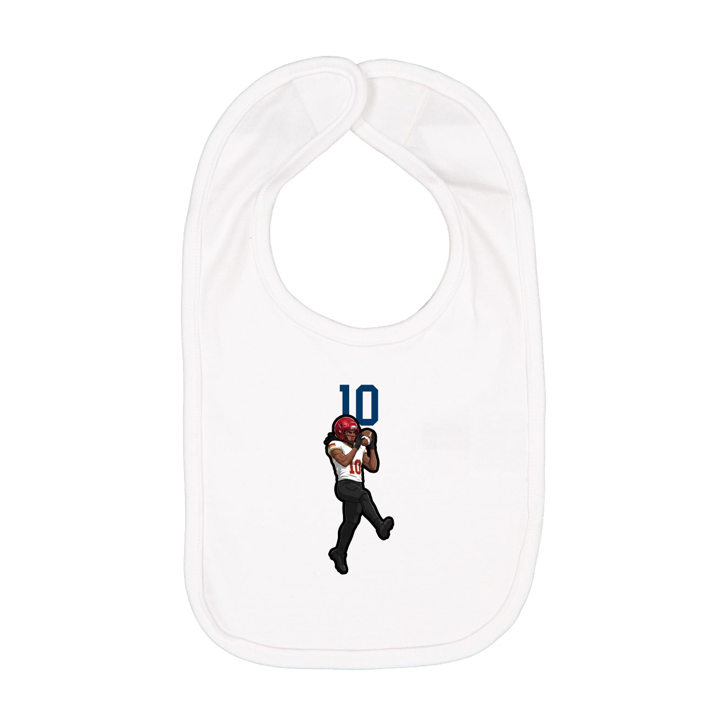 Infant Bib — Number Top in White