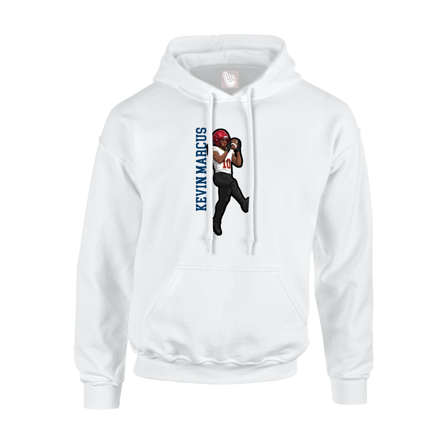 Youth Hoodie — Name Vertical in White