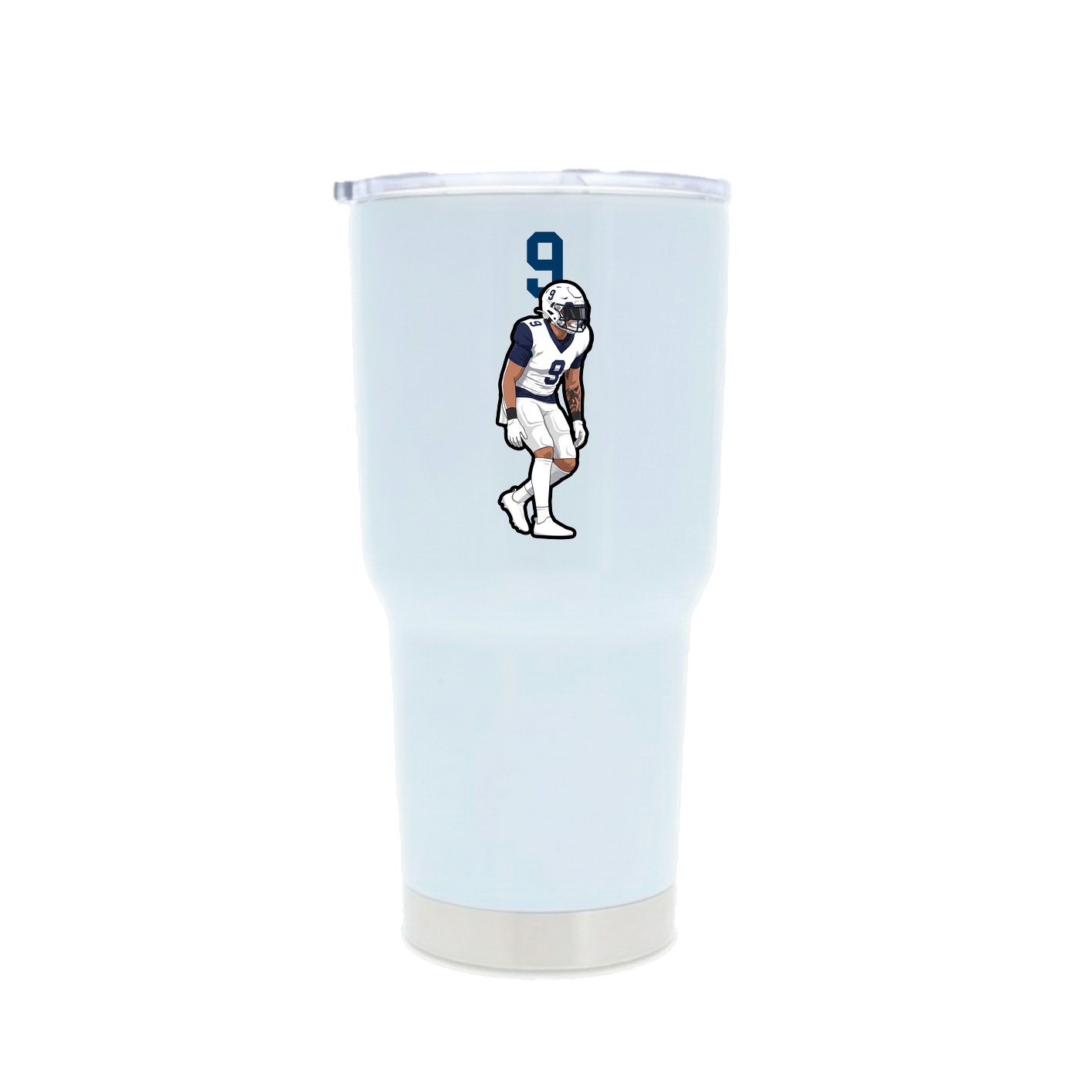 30oz Stainless Steel Tumbler — Number Top in White
