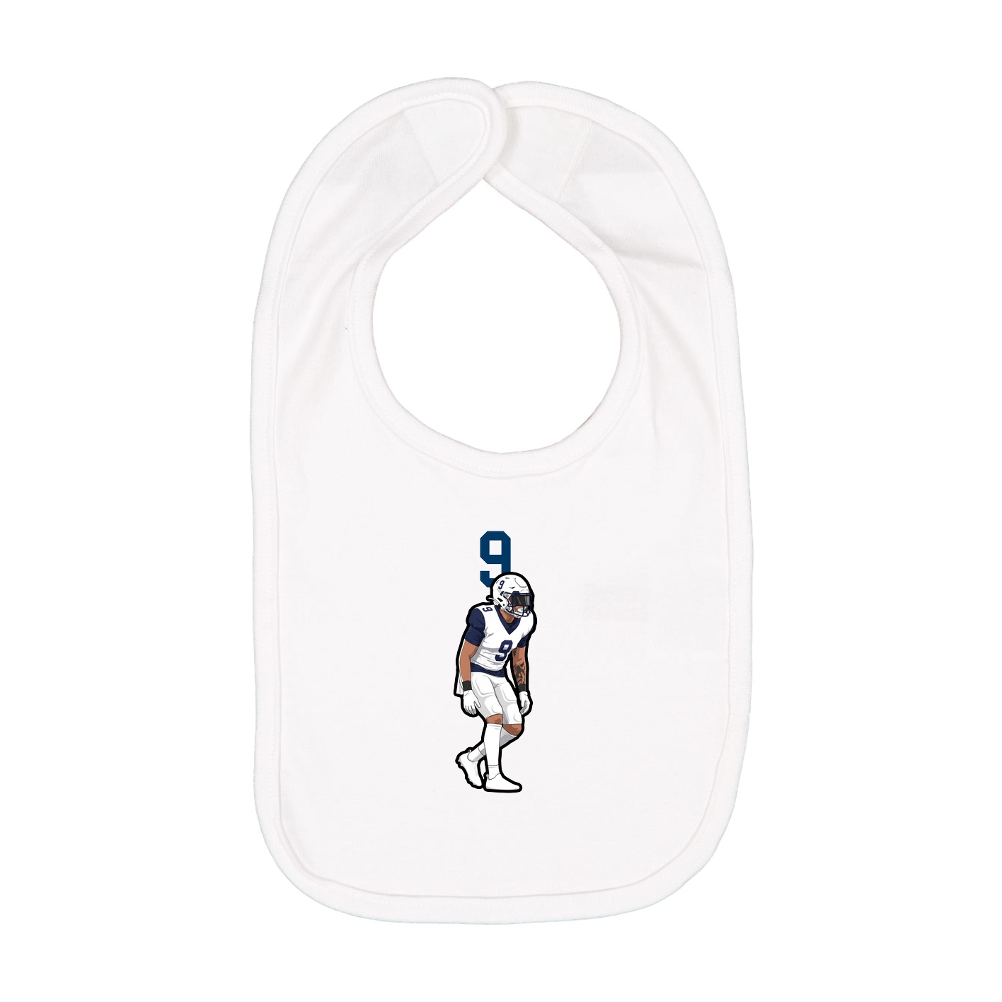 Infant Bib — Number Top in White