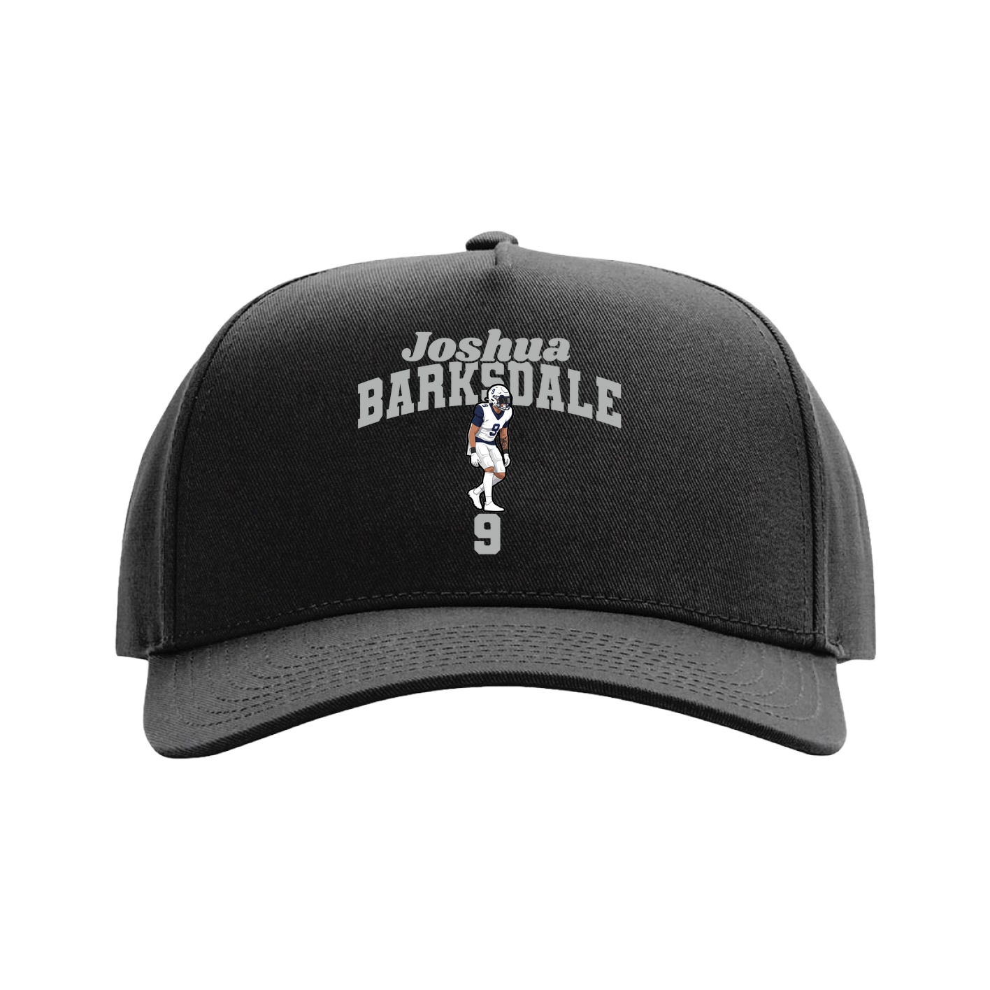 Full Fabric Five-Panel Champ Cap — Signature Arch in Black