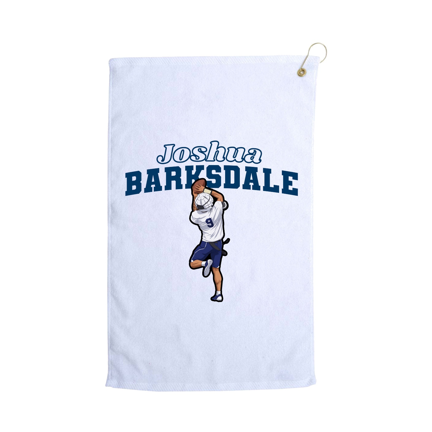 Golf Towel — Name Arch in White