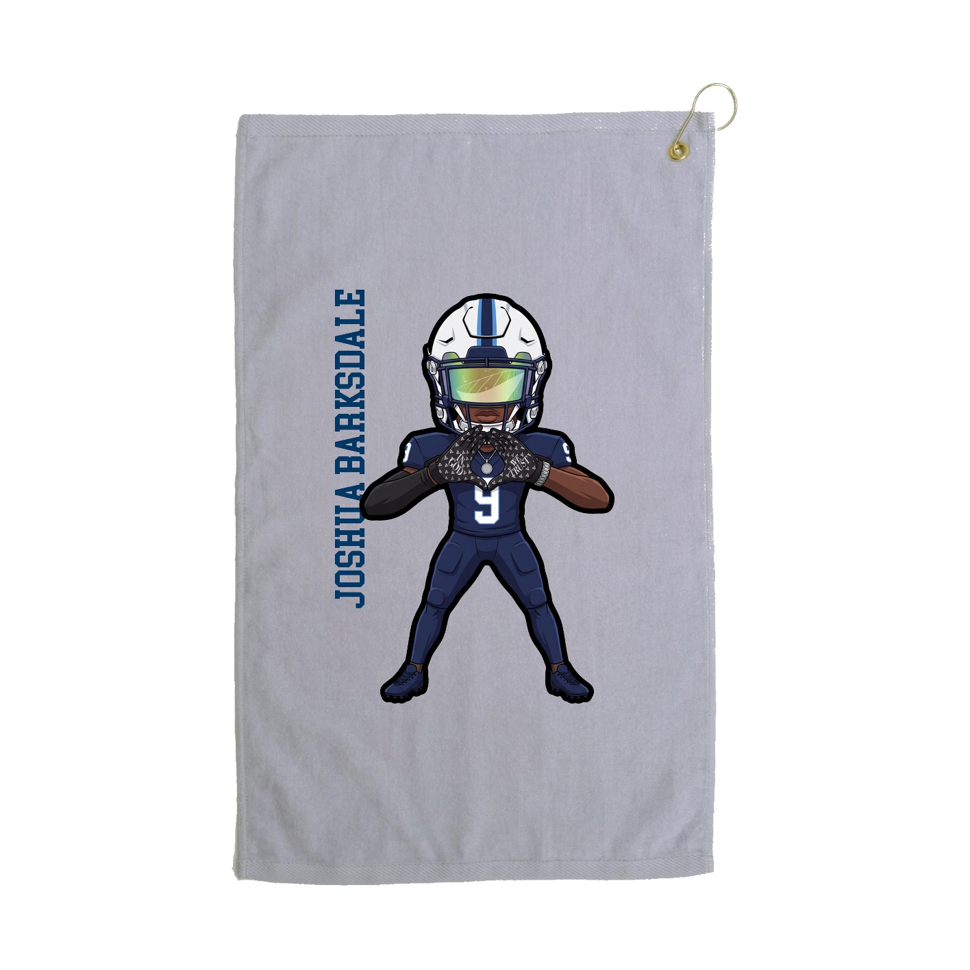 Golf Towel — Name Vertical in Grey