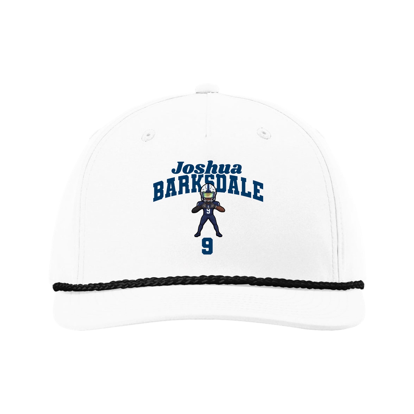 Five-Panel Classic Rope Cap — Signature Arch in White