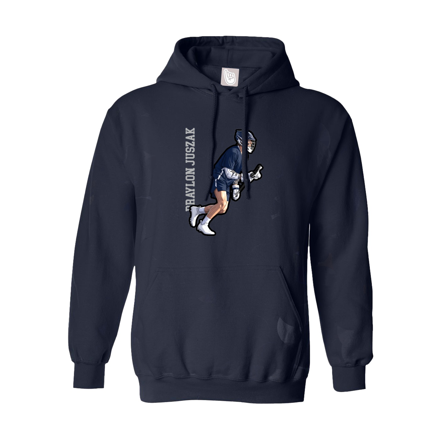 Hoodie — Name Vertical in Navy