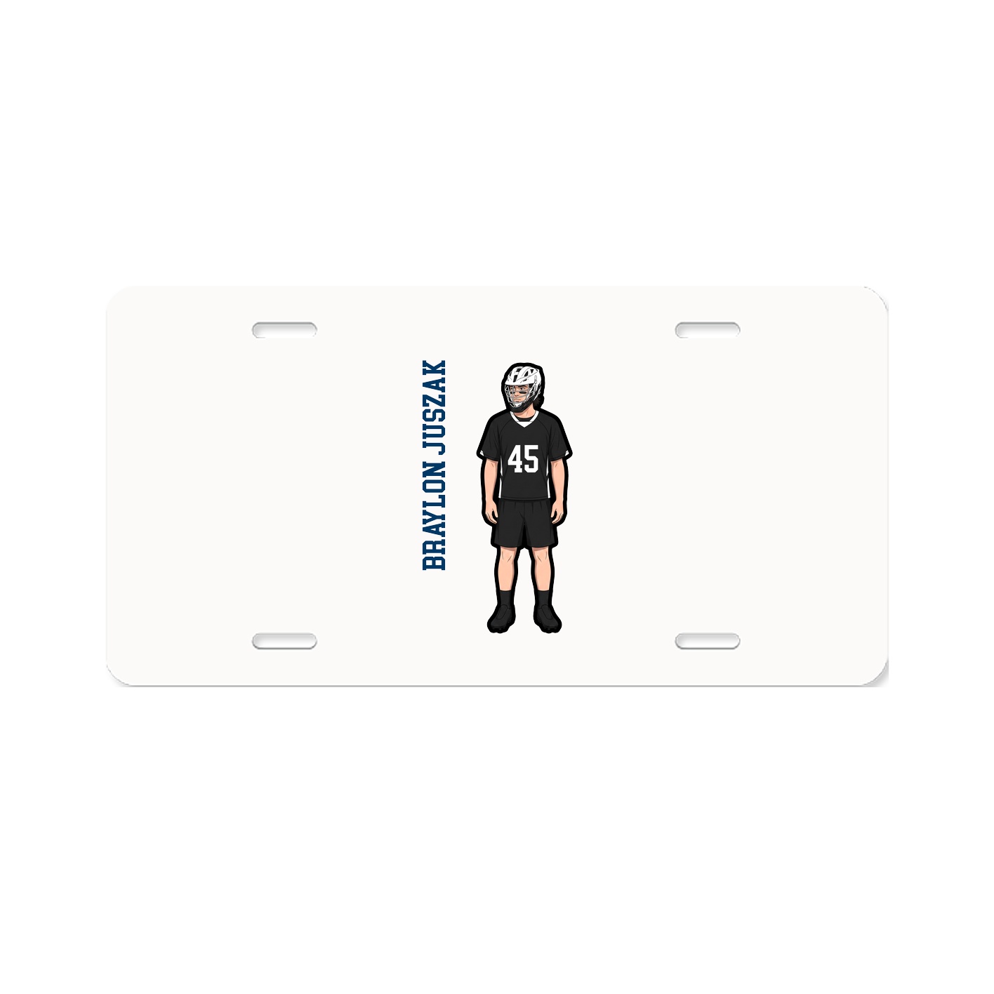 License Plate — Name Vertical in Classic