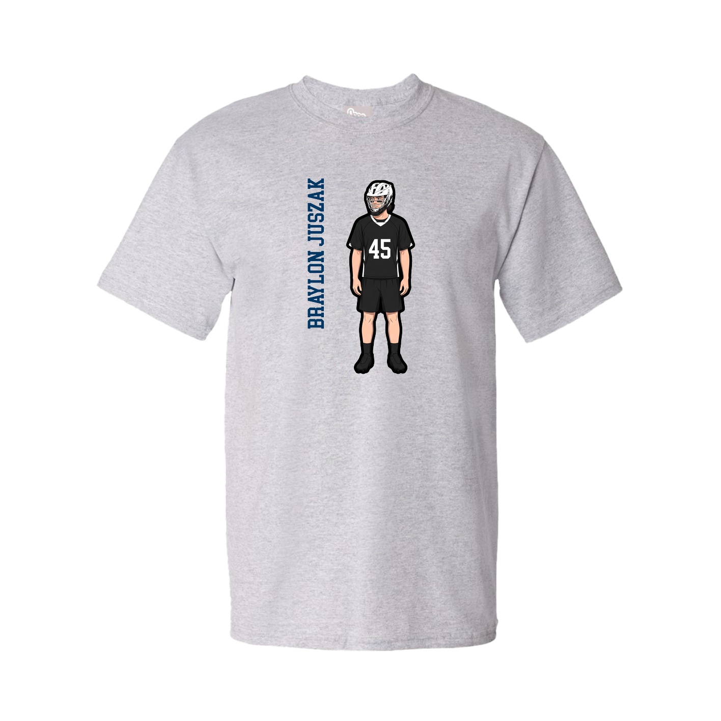 Tee — Name Vertical in Grey