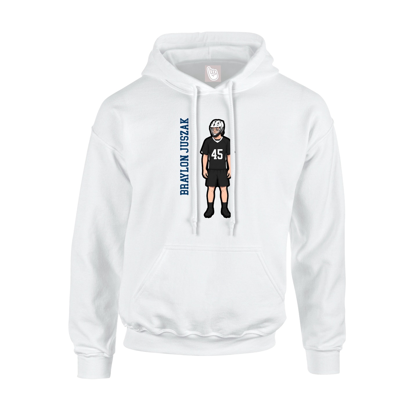 Hoodie — Name Vertical in White