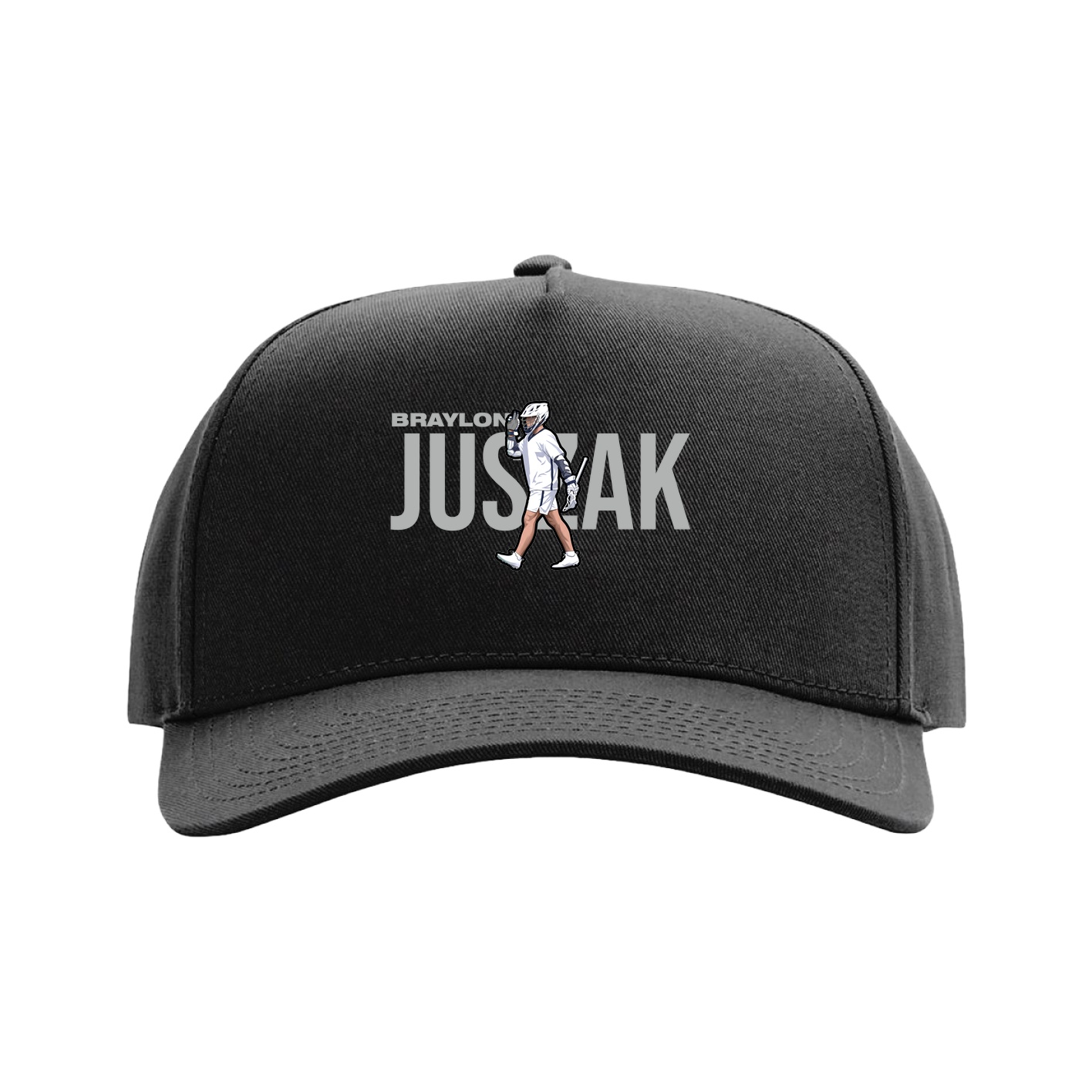 Full Fabric Five-Panel Champ Cap — Player Name in Black