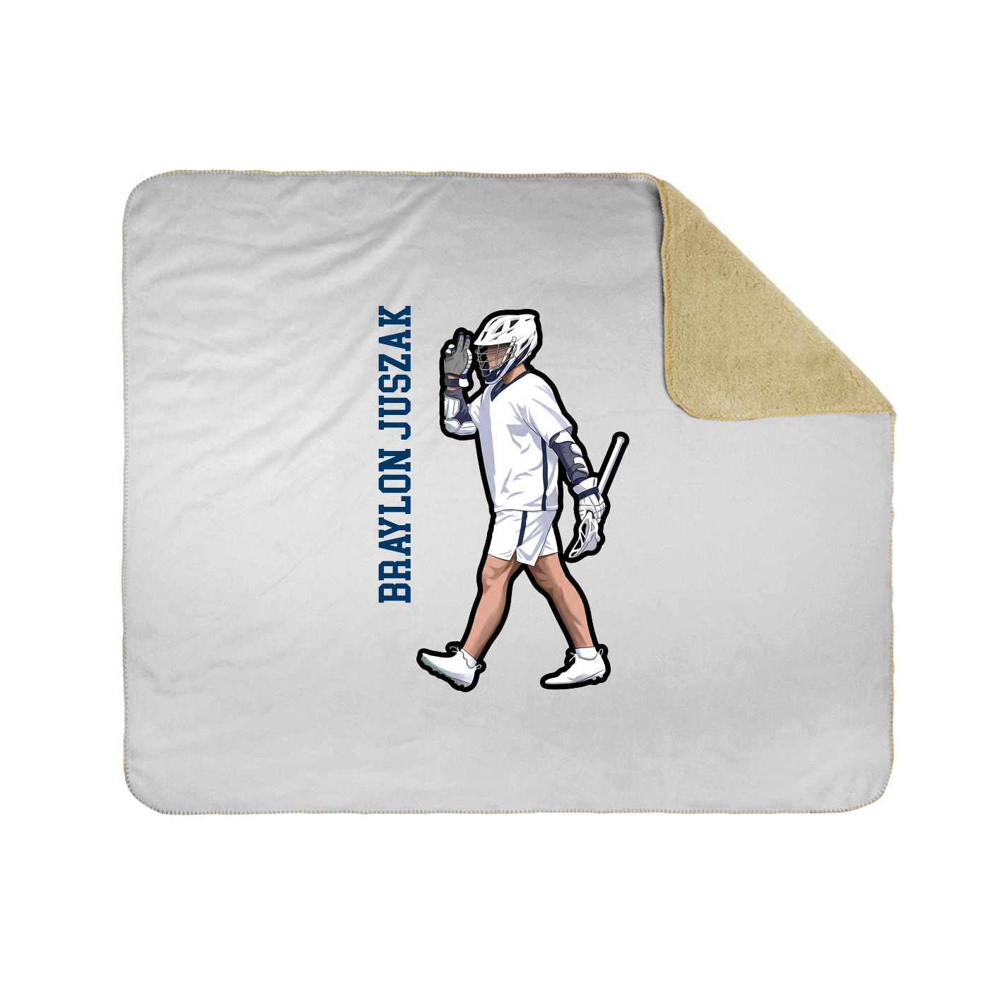 Throw Blanket — Name Vertical in White