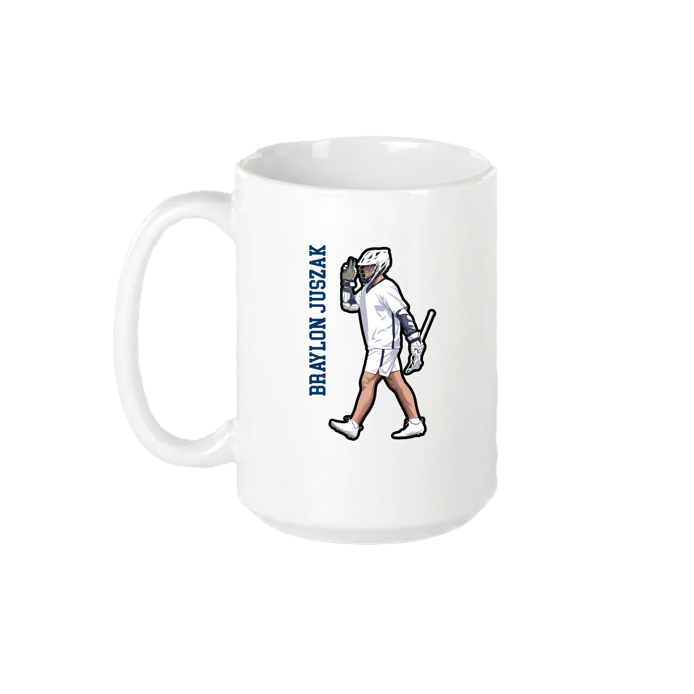15oz Coffee Mug — Name Vertical in White