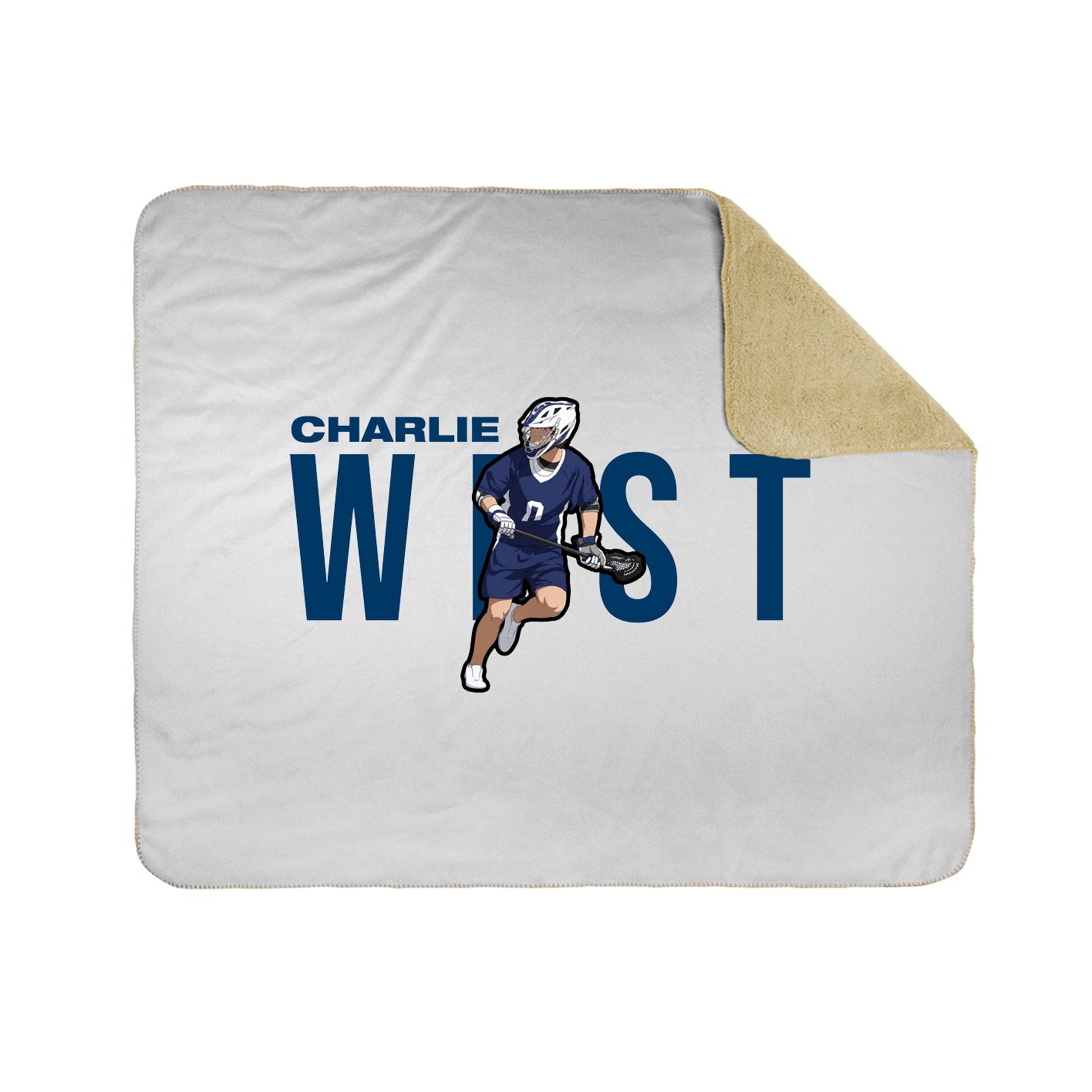 Throw Blanket — Player Name in White