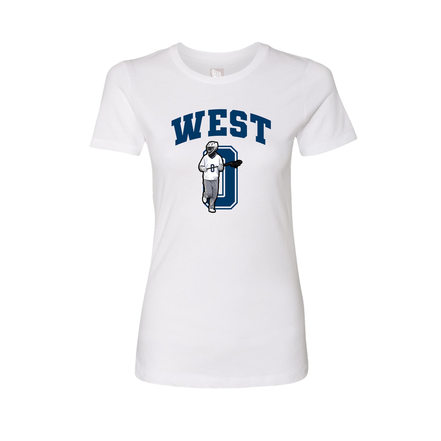 Fitted Women's Tee — Number in White