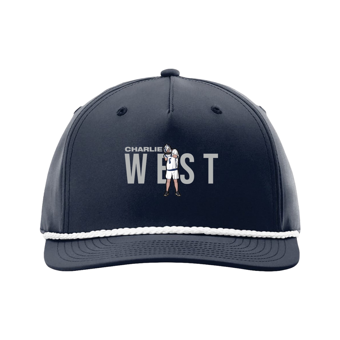 Five-Panel Classic Rope Cap — Player Name in Navy