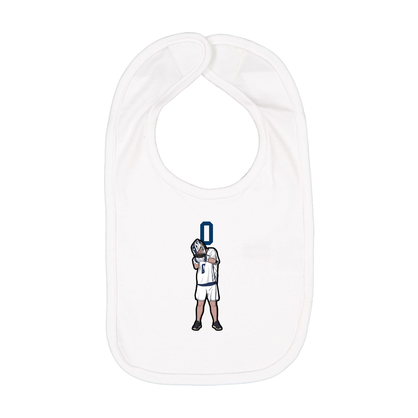 Infant Bib — Number Top in White