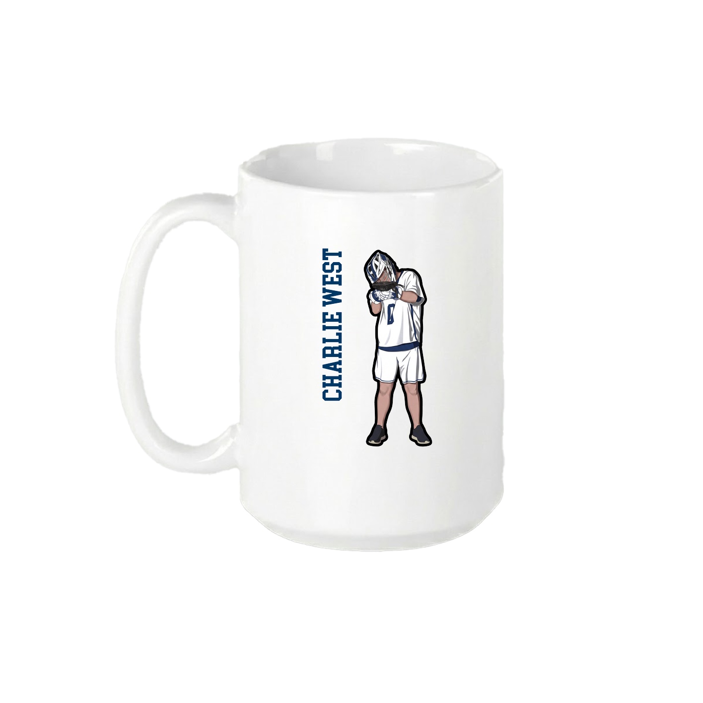 15oz Coffee Mug — Name Vertical in White