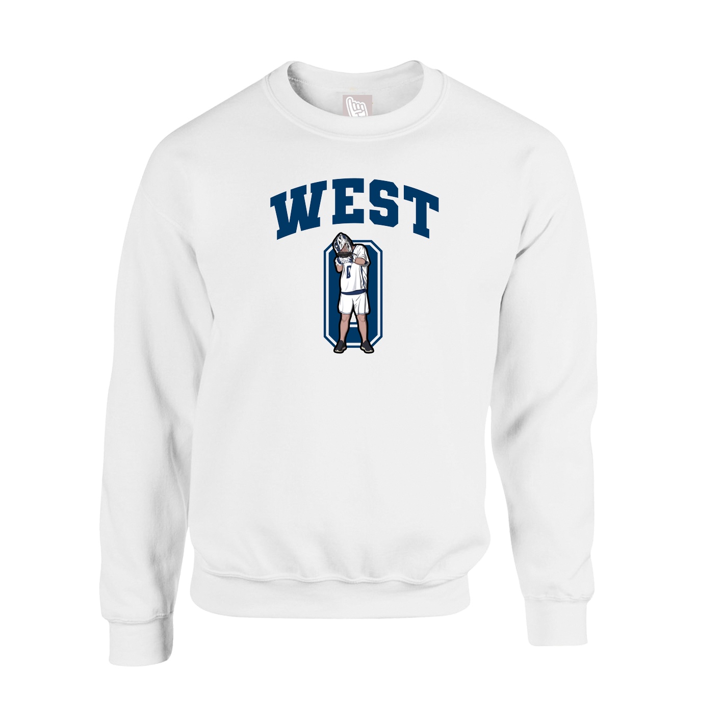 Fleece Crew — Number in White