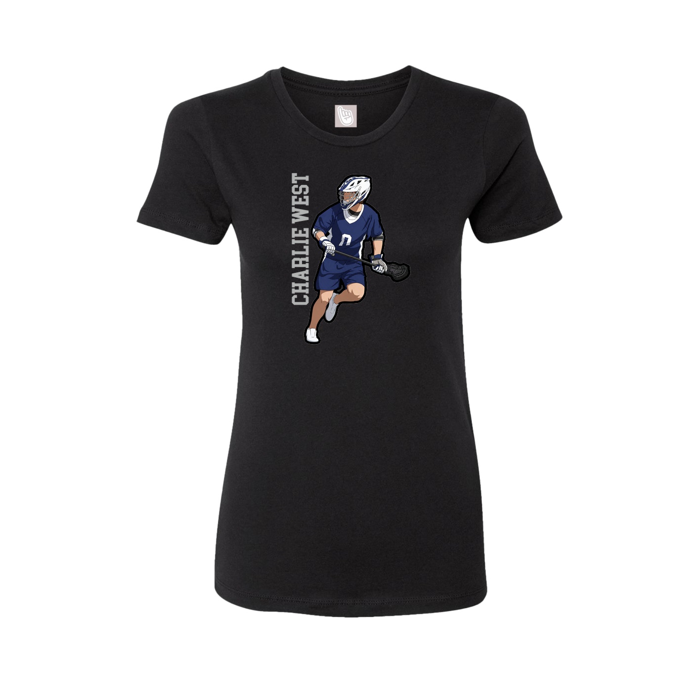 Fitted Women's Tee — Name Vertical in Black