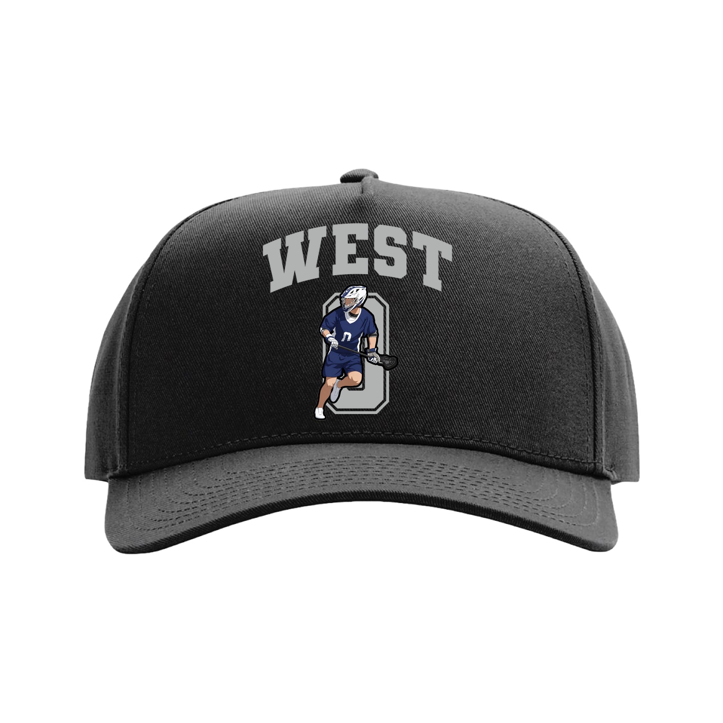 Full Fabric Five-Panel Champ Cap — Number in Black
