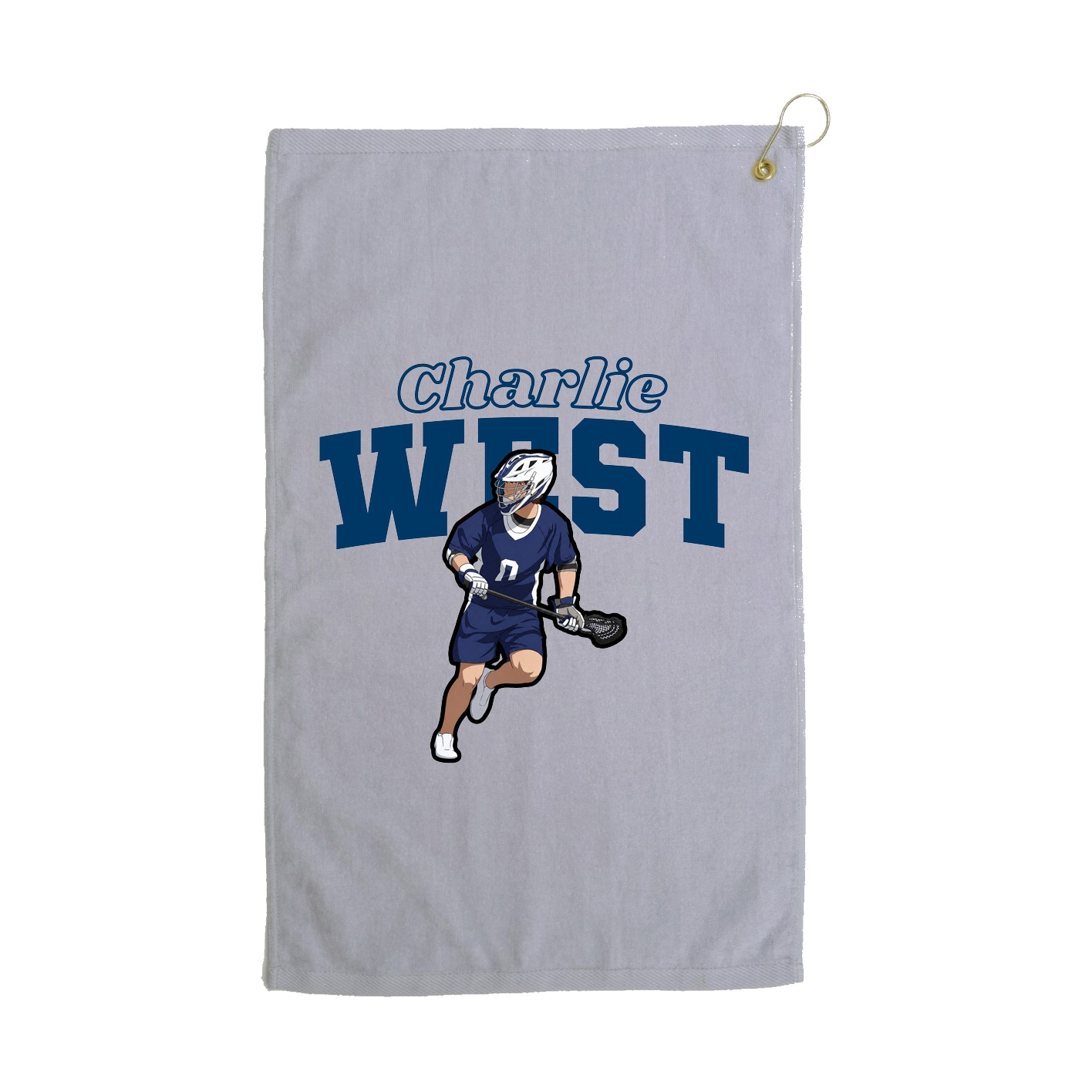 Golf Towel — Name Arch in Grey