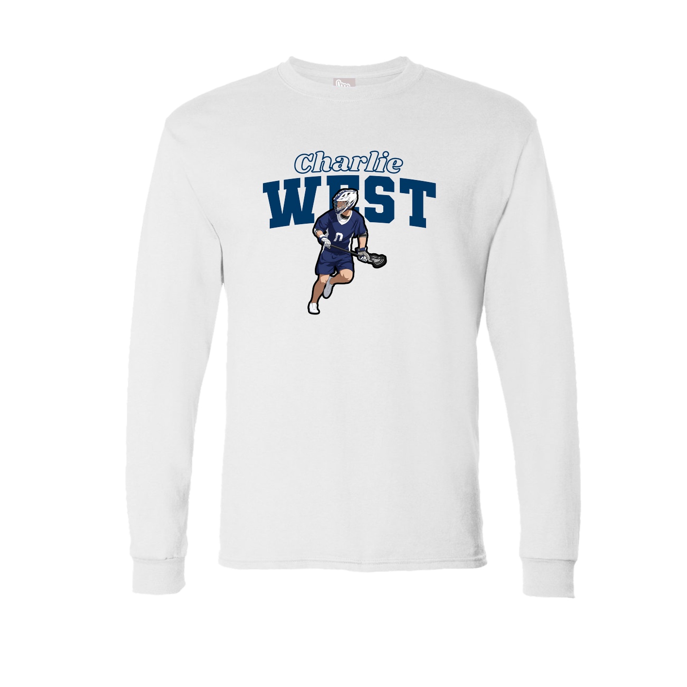 Long Sleeve Tee — Name Arch in White
