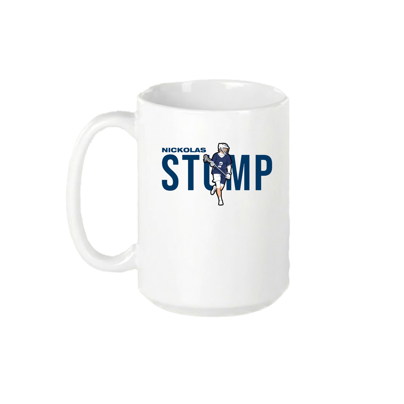 15oz Coffee Mug — Player Name in White